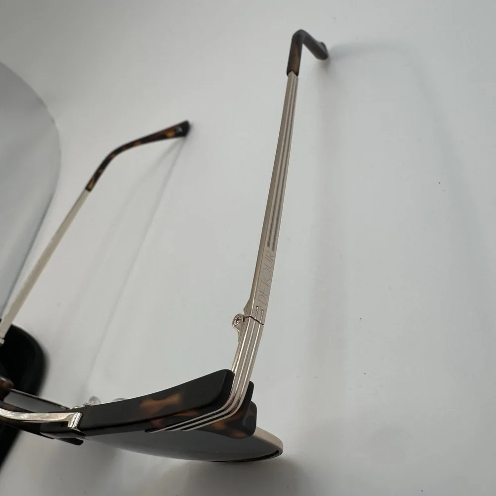 Detour Castaway M Sunglasses‎ Polarized Lenses Gold Metal Tortiseshell Unisex